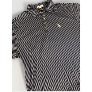 Peter Millar Summer Comfort Polo Shirt XL Striped Navy White Performance Golf